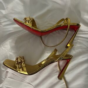 Christian Louboutin Gold Studded Heels